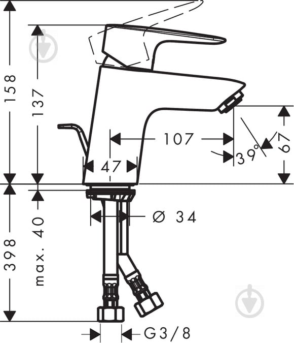 Змішувач для умивальника Hansgrohe MySport M 71114000 - фото 5