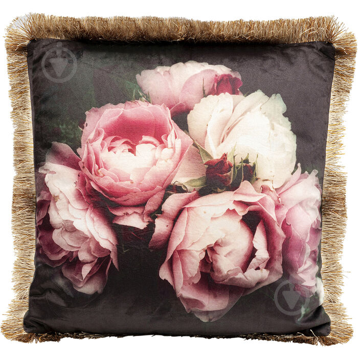 Подушка Blush Roses 45x45 см черный KARE Design - фото 1