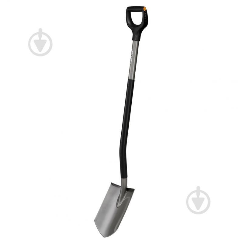 Лопата штикова суцільна Fiskars Ergonomic Pointed Grey 125 см - фото 1 Лопата штикова суцільна Fiskars Ergonomic Pointed Grey 125 см - фото 1