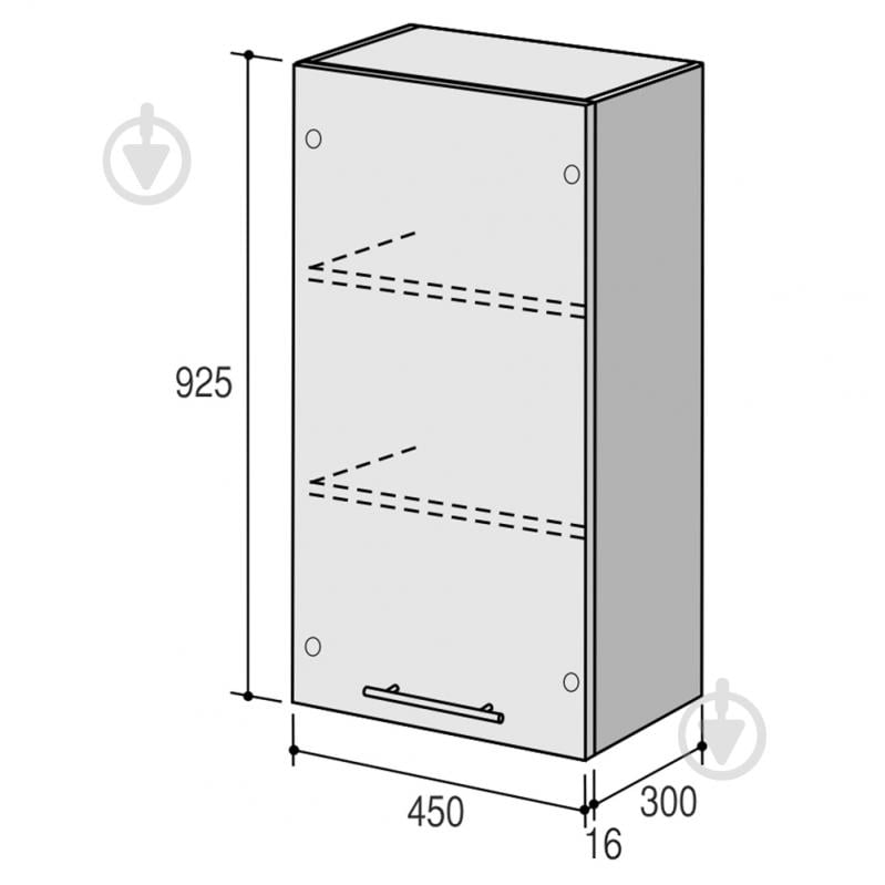 Шкаф верхний Руна МВ 450х925х300 мм какао глянец/белый ROKO - фото 2