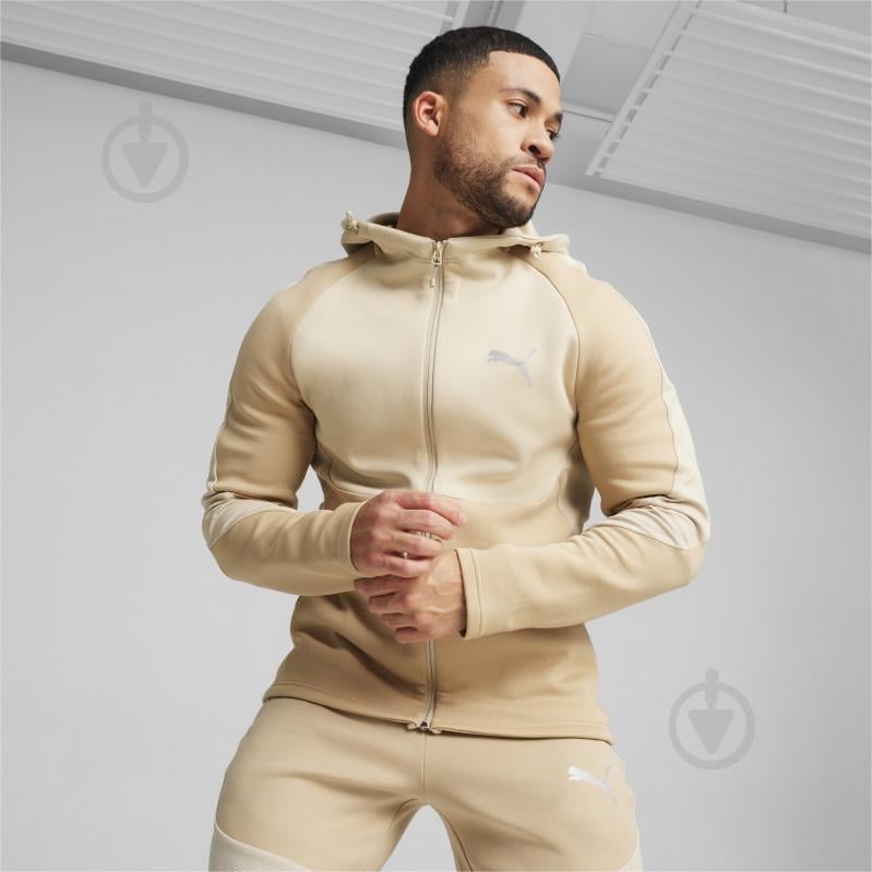 Джемпер Puma EVOSTRIPE FULL-ZIP HOODIE DK 67899583 р.M бежевий - фото 3