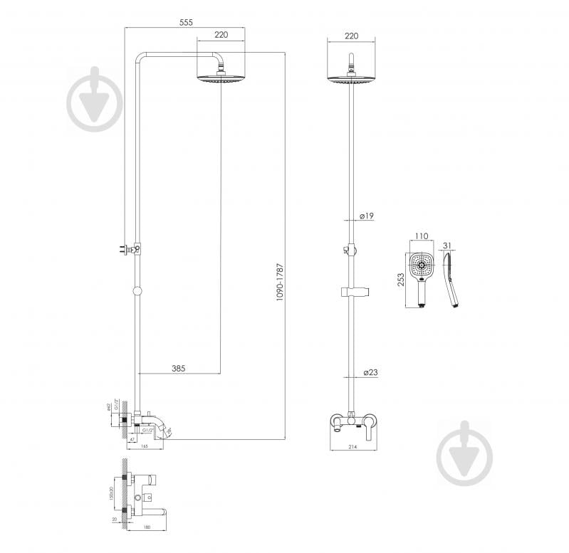 Душевая система Imprese Bila Desne T-10155 - фото 6