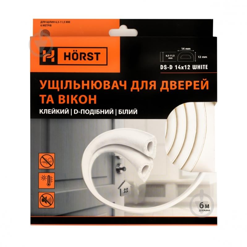 Уплотнитель самоклеющийся D-образный Horst DS-D 14x12 6 м белый - фото 9