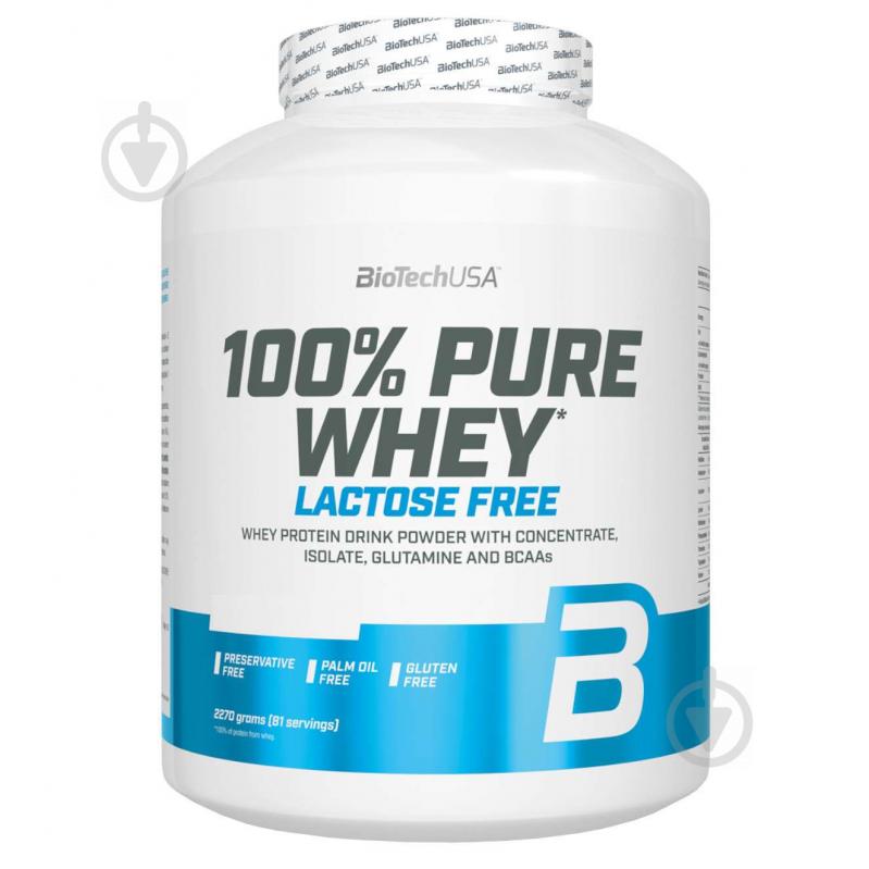 Протеин BioTechUSA 100% Pure Whey Lactose Free печенье и сливки 2,27 кг - фото 1