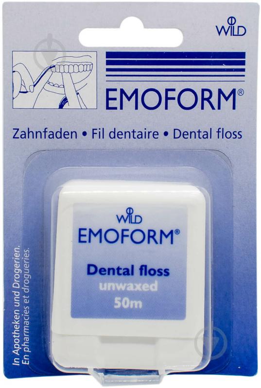 Зубная нить Dr. Wild EMOFORM невощеная тонкая 50 м - фото 1