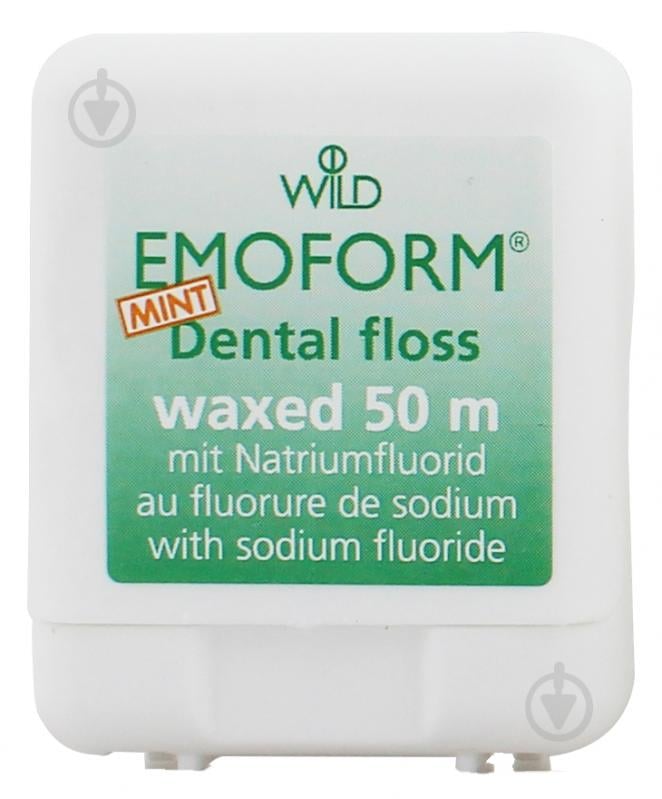 Зубная нить Dr. Wild Emoform вощена с фторидом и мятой 50 м - фото 1