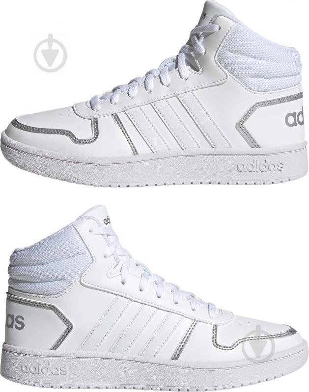 Кроссовки женские зимние Adidas HOOPS 2.0 MID FY6023 р.38 белые - фото 4