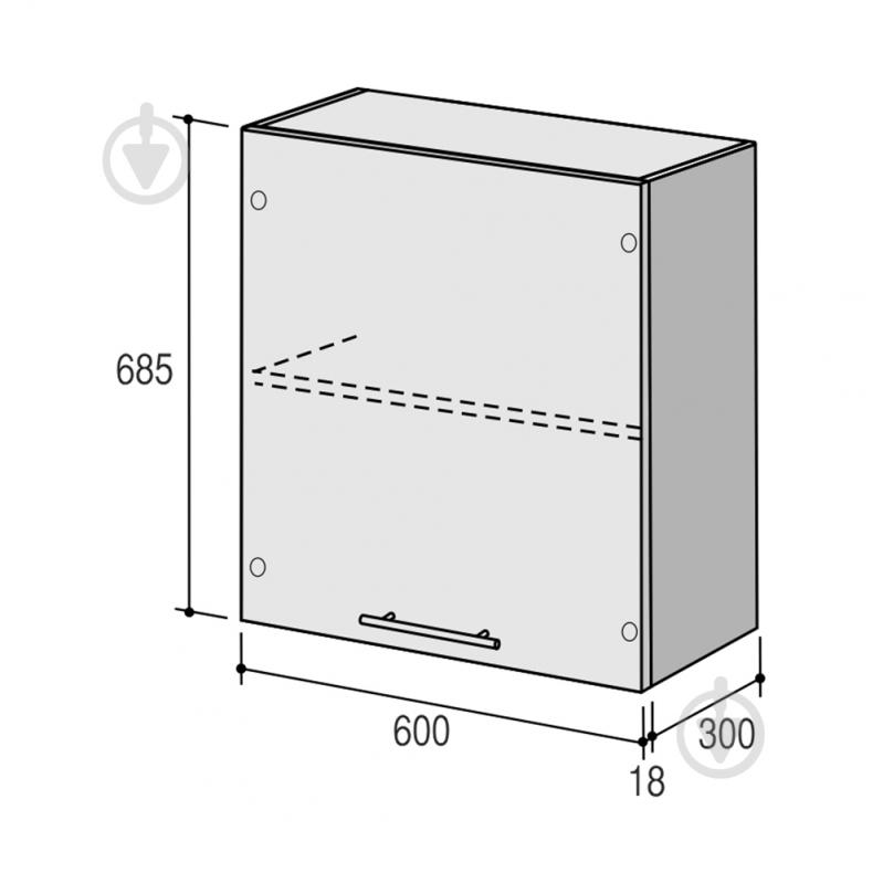 Шкаф верхний Руна МВ 600х685х300 мм дуб винтаж/белый ROKO - фото 2