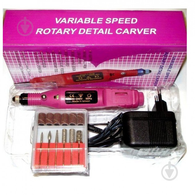 Фрезер-ручка для маникюра и педикюра Variable Speed Rotary Detail Carver, 6 насадок