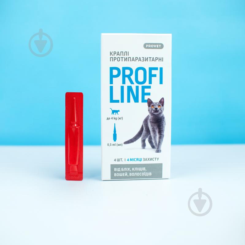 Капли ProVET Profiline для котов до 4 кг от блох, клещей, паразитов, вшей 4 пипетки по 0,5 мл - фото 6 Капли ProVET Profiline для котов до 4 кг от блох, клещей, паразитов, вшей 4 пипетки по 0,5 мл - фото 6