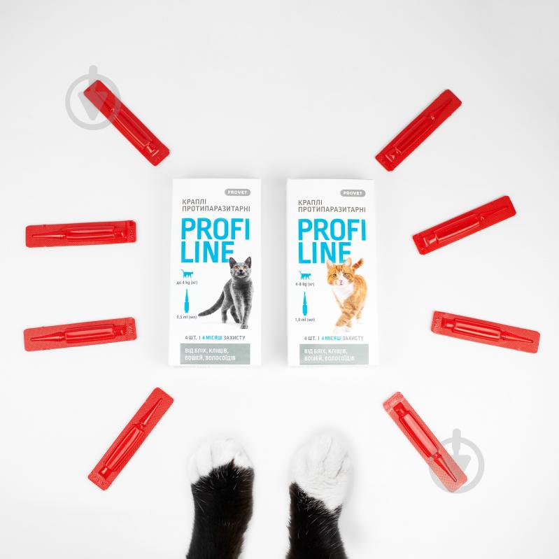Капли ProVET для кошек 4-8 кг Profiline от блох, клещей, паразитов, вшей, 4 пипетки по 1,0 мл - фото 4 Капли ProVET для кошек 4-8 кг Profiline от блох, клещей, паразитов, вшей, 4 пипетки по 1,0 мл - фото 4