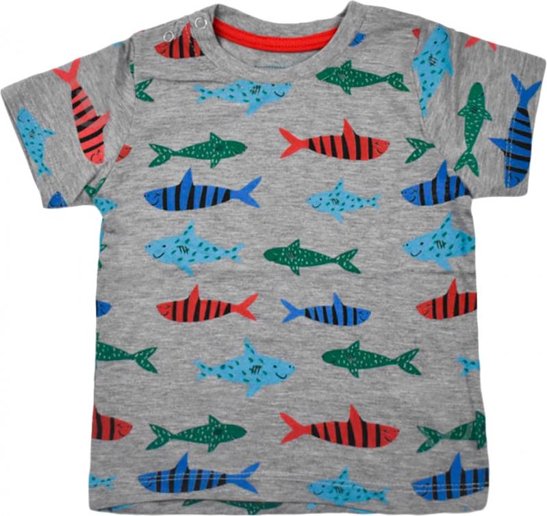 Футболка для хлопчика Macma 9072 з рибками р.92 сірий - фото 1