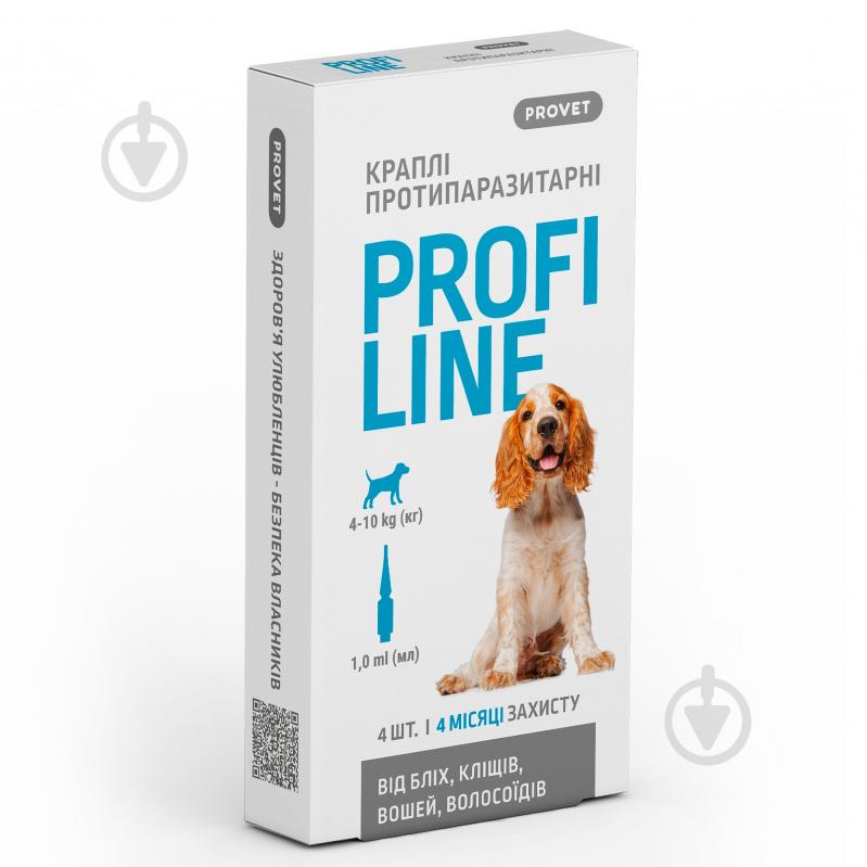 Капли ProVET для собак 4-10 кг Profiline от блох, клещей, паразитов, вшей, 4 пипетки по 1,0 мл - фото 1 Капли ProVET для собак 4-10 кг Profiline от блох, клещей, паразитов, вшей, 4 пипетки по 1,0 мл - фото 1