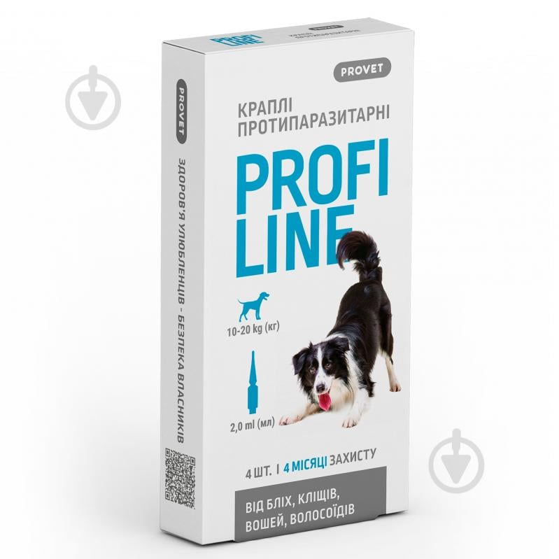 Капли ProVET для собак 10-20 кг Profiline от блох, клещей, паразитов, вшей, 4 пипетки по 2,0 мл - фото 1 Капли ProVET для собак 10-20 кг Profiline от блох, клещей, паразитов, вшей, 4 пипетки по 2,0 мл - фото 1