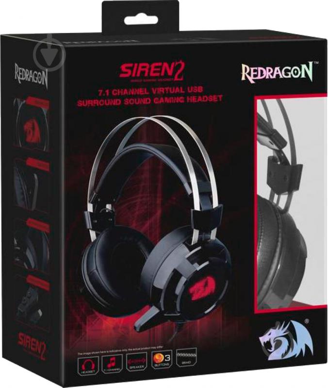 Гарнітура Redragon Siren 2 Black-Red Vibration Surround 7.1 74830 black/red - фото 11