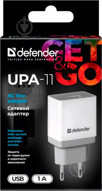 Сетевое зарядное устройство Defender UPA-11 белый 1хUSB 5V/1А 83548 - фото 4