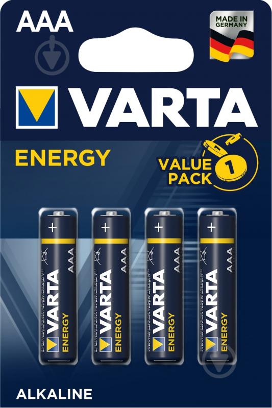 Батарейка Varta Energy AAA (R03, 286) 4 шт. (30705056) - фото 2