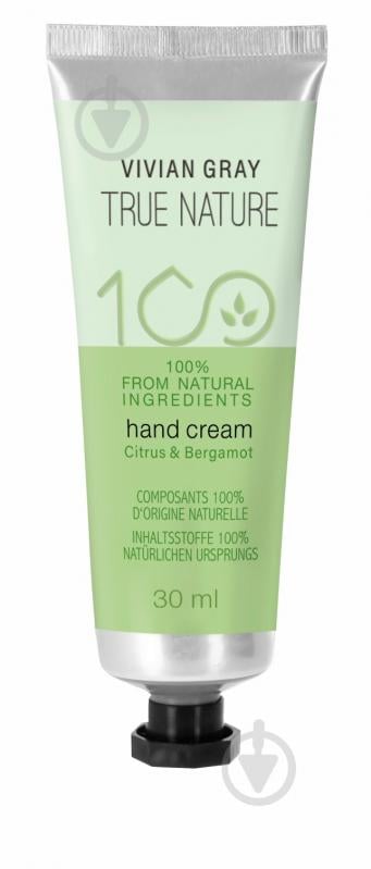 Крем для рук Vivian Gray зволожувальний True Nature Citrus & Bergamotte 30 мл - фото 1