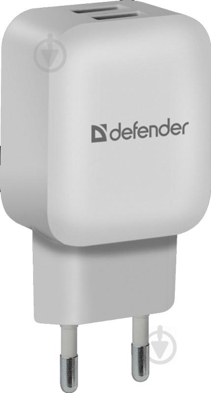 Сетевое зарядное устройство Defender EPA-13 белый 2xUSB 5V/2.1А пакет 83841 - фото 1