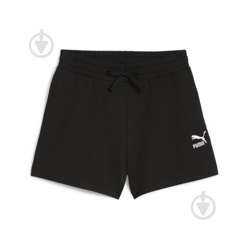 Шорти Puma CLASSICS RIBBED A-LINE SHORTS 62425401 р. XL чорний - фото 1