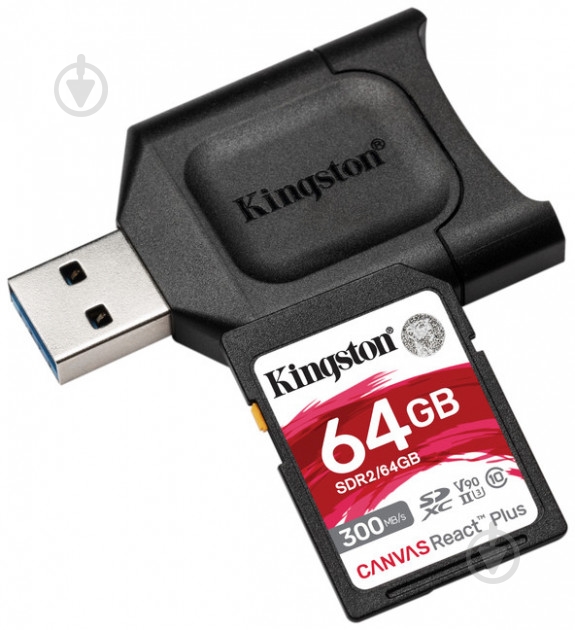 Карта памяти Kingston SDXC 64 ГБ UHS-I Class 3 (U3) (MLPR2/64GB) React+ - фото 2