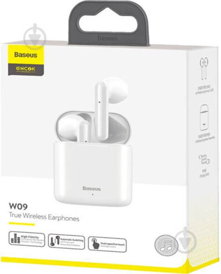 Навушники BASEUS Encok W09 white TWS Wireless (NGW09-02) - фото 4