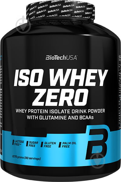 Протеин BioTechUSA IsoWhey Zero Lactose Free черный бисквит 2,27 кг - фото 1