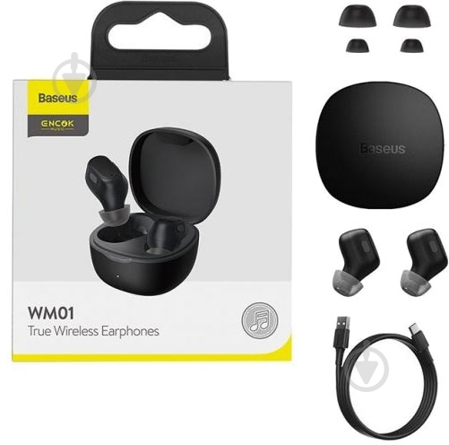 Наушники BASEUS Encok TWS WM01 black - фото 6 Наушники BASEUS Encok TWS WM01 black - фото 6