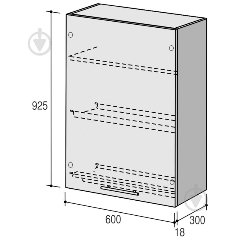 Шафа верхня Руна МВ (1) 600х925х300 мм макіато/білий ROKO - фото 2