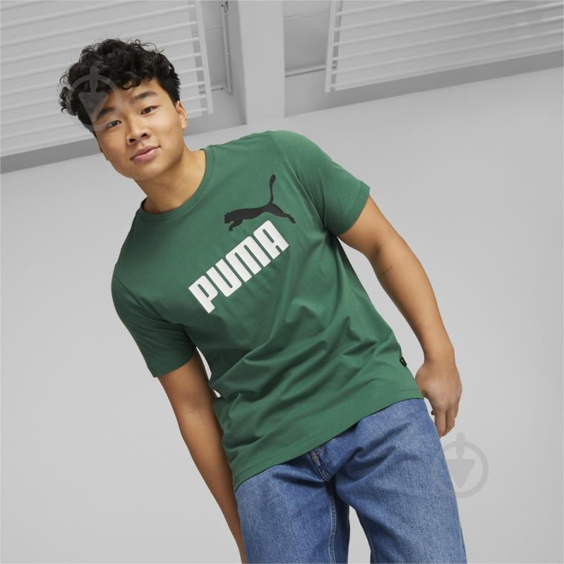 Футболка Puma ESS+ 2 COL LOGO TEE 58675937 р.3XL зелений - фото 3