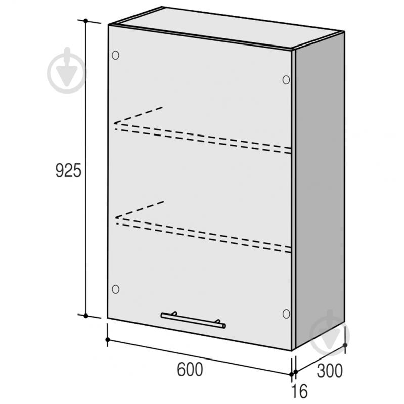 Шафа верхня Руна МВ (1) 600х925х300 мм мокко матовий/білий ROKO - фото 2