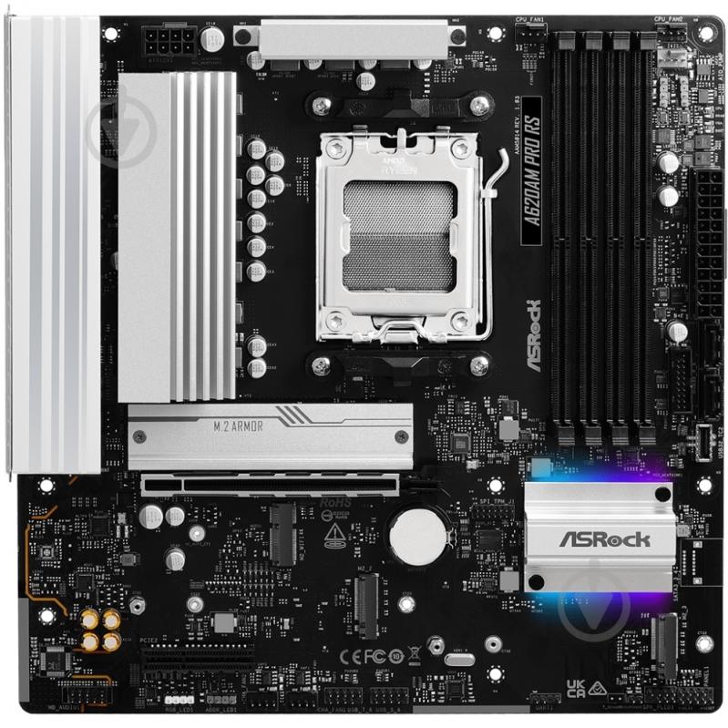 Материнская плата ASRock A620AM PRO RS (Socket AM5, AMD A620A, ATX) - фото 1