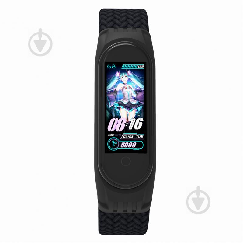 Ремінець для фітнес-браслета Armorstandart Braided Solo Loop для Xiaomi Mi Band 4/5/6 Black size L (ARM58763) - фото 2