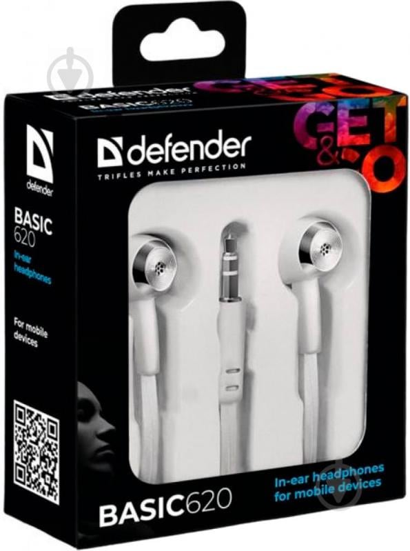 Наушники Defender white Basic 620 - фото 2