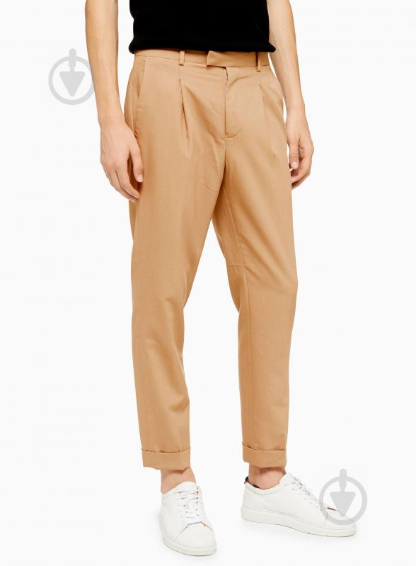 Брюки TopMan CASUAL TROUSERS 88D32S-CAM 28R коричневый - фото 1