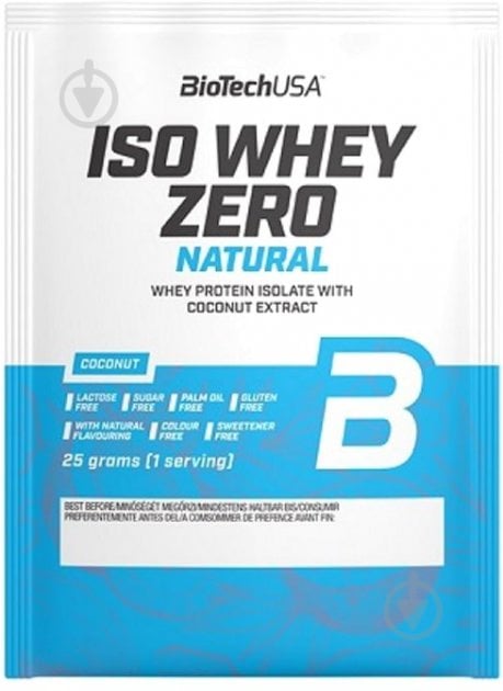 Протеїн BioTechUSA IsoWhey Zero Natural Lactose Free кокос 25 г - фото 1