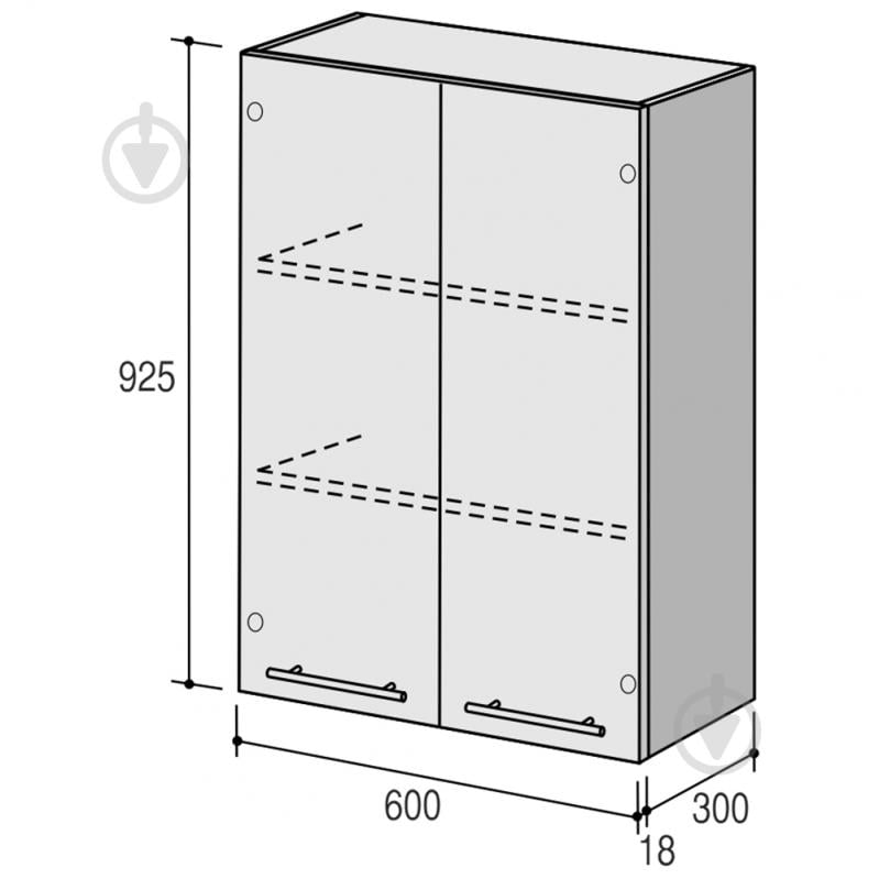 Шафа верхня Руна МВ (2) 600х925х300 мм макіато/білий ROKO - фото 2