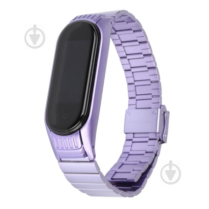 Ремінець для фітнес-браслета Armorstandart Metal Band Link 603 для Xiaomi Mi Band 6/5 Light Purple (ARM59067) - фото 1