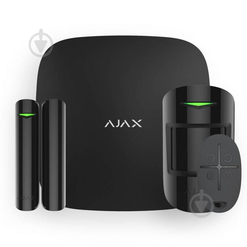 Комплект беспроводной сигнализации Ajax StarterKit 2 (8EU) black с поддержкой датчиков с фотофиксацией тревог черный - фото 1 Комплект беспроводной сигнализации Ajax StarterKit 2 (8EU) black с поддержкой датчиков с фотофиксацией тревог черный - фото 1