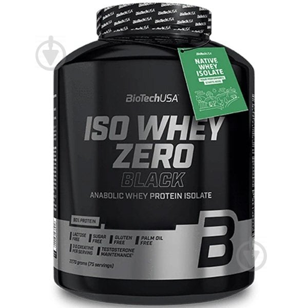 Протеїн BioTechUSA Iso Whey Zero Black полуниця 2270 г - фото 1