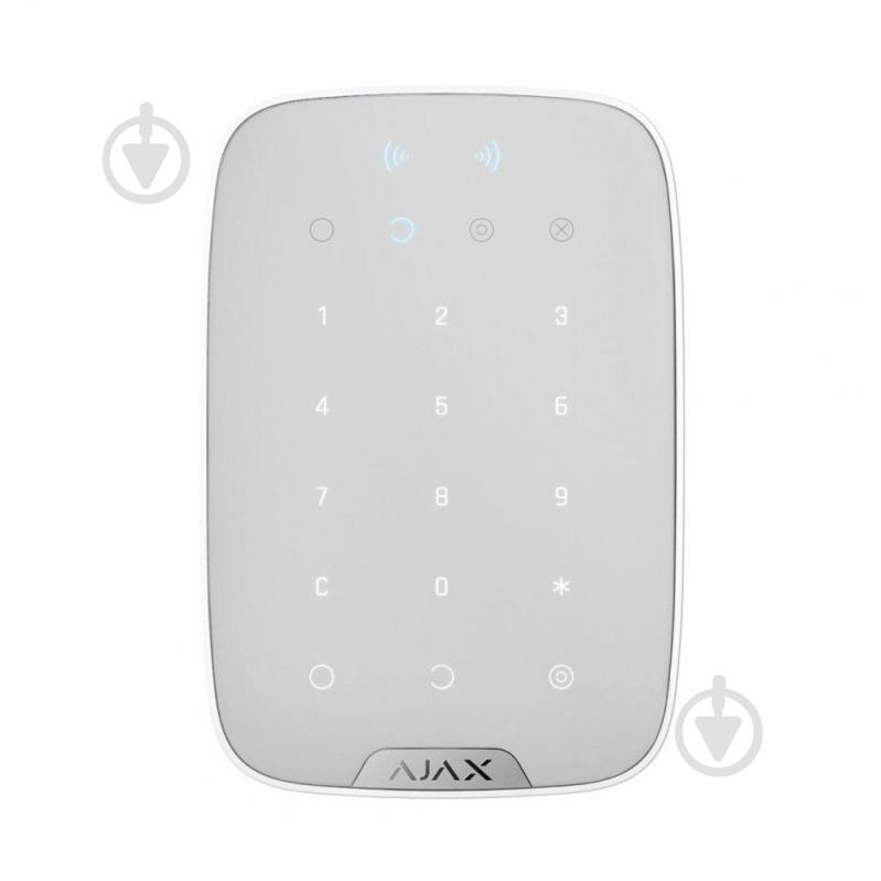 Панель сенсорна Ajax Keypad Plus (8EU) зі зчитувачем карток Pass і брелоків Tag білий - фото 1