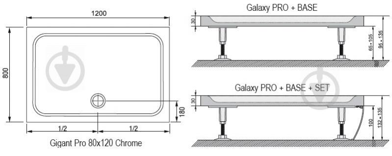 Поддон из искусственного камня Ravak Gigant Pro Chrome 120x80 см - фото 4