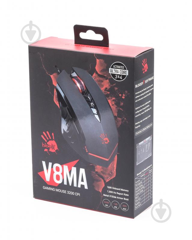 Мышка A4Tech 3200 CPI black (V8MA Bloody (Black)) - фото 5