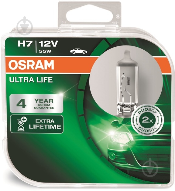 Автолампа галогенна Osram PX26D Ultra Life H7 55 Вт 2 шт.(OS 64210 ULT-HCB) - фото 3