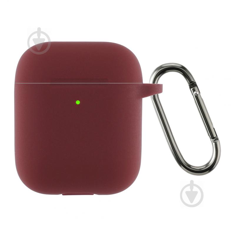 Чехол для наушников Armorstandart Ultrathin Silicone Case With Hook для Apple AirPods 2 burgundy ARM59680 - фото 1