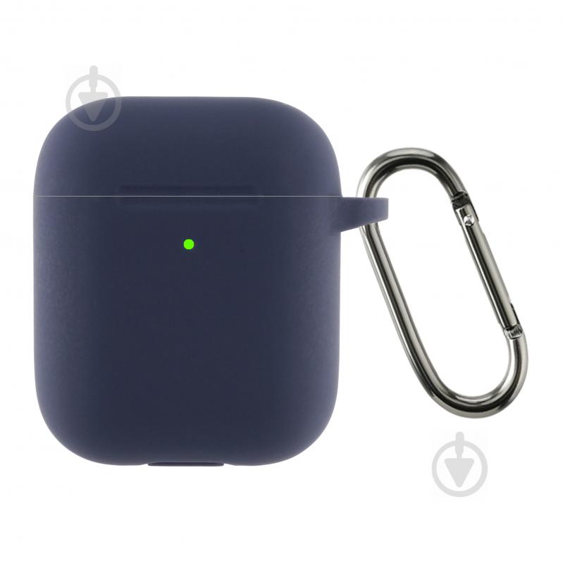 Чехол для наушников Armorstandart Ultrathin Silicone Case With Hook для Apple AirPods 2 dark blue ARM59681 - фото 1