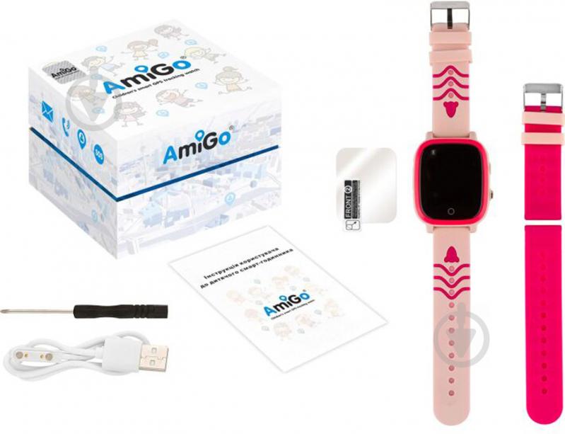 Смарт-часы AmiGo GO005 4G WIFI Thermometer pink - фото 9