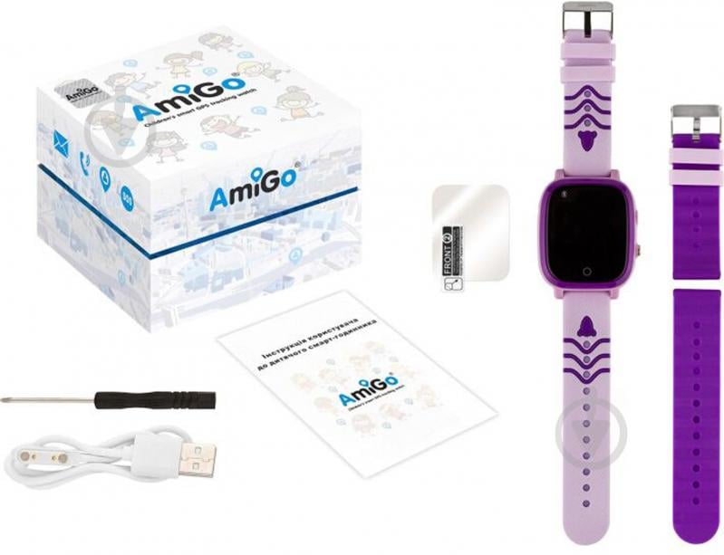 Смарт-часы AmiGo GO005 4G WIFI Thermometer purple (747019) - фото 9