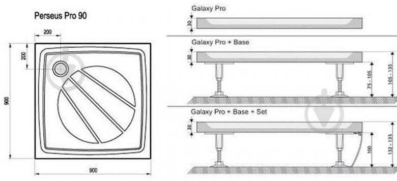 Піддон душовий Ravak PERSEUS PRO 90 - фото 3