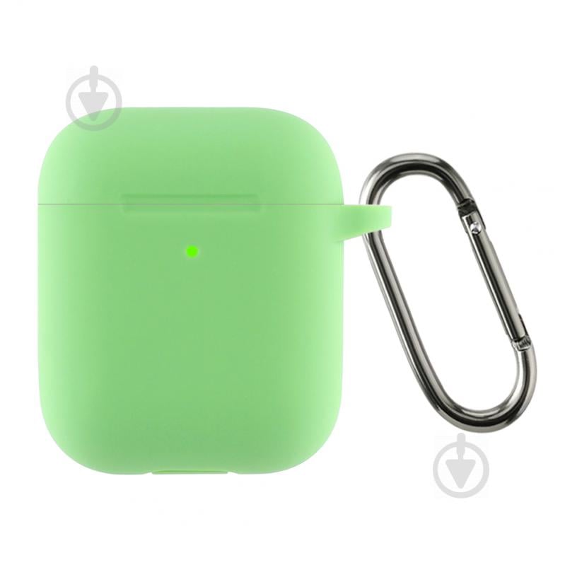 Чехол для наушников Armorstandart Ultrathin Silicone Case With Hook для Apple AirPods 2 spearmint ARM59693 - фото 1